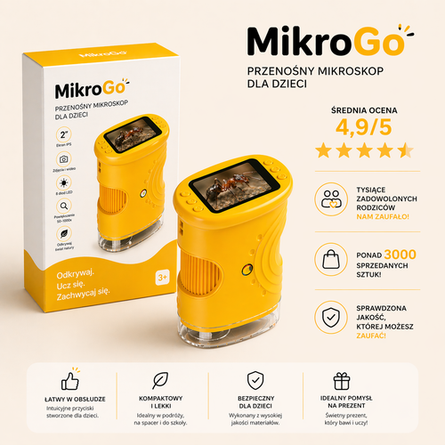 MikroGo™ - Przenośny mikroskop dla dzieci 4K