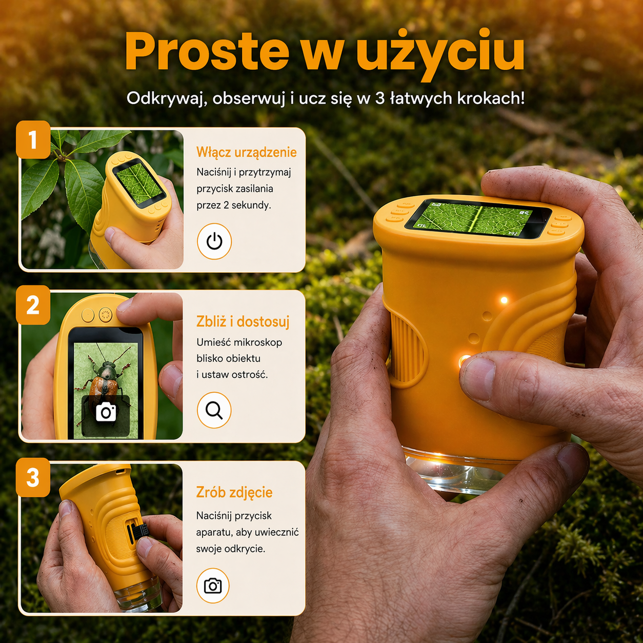 MikroGo™ - Przenośny mikroskop dla dzieci 4K