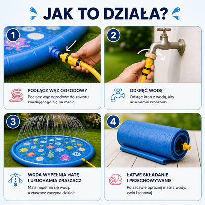 Splashy - Dmuchana mata wodna ze zraszaczem XXL